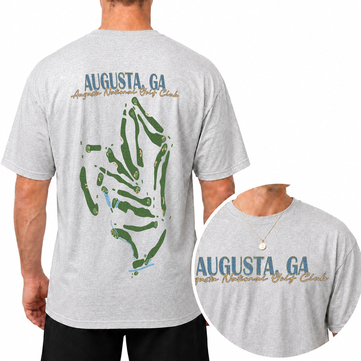 Augusta GA Golf Course Map Unisex T-Shirt - Vintage Golf Club Souvenir Shirt