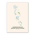 Hammock Beach Resort Ocean golf course map print poster, South Carolina USA golf wall art
