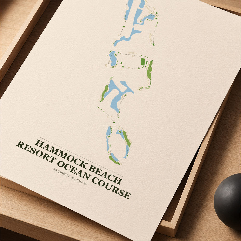 Hammock Beach Resort Ocean Golf Course Map Print Poster | South Carolina USA Golf Wall Art