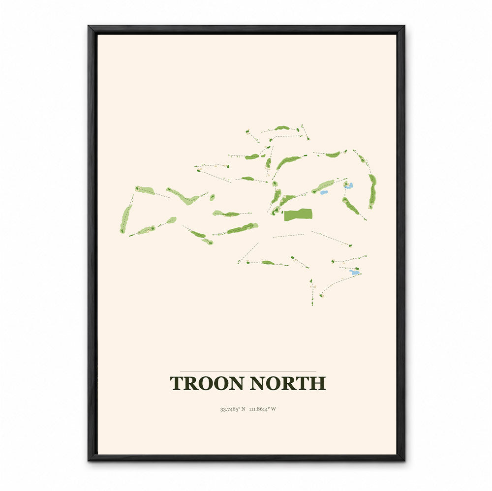Troon North course map in Arizona USA
