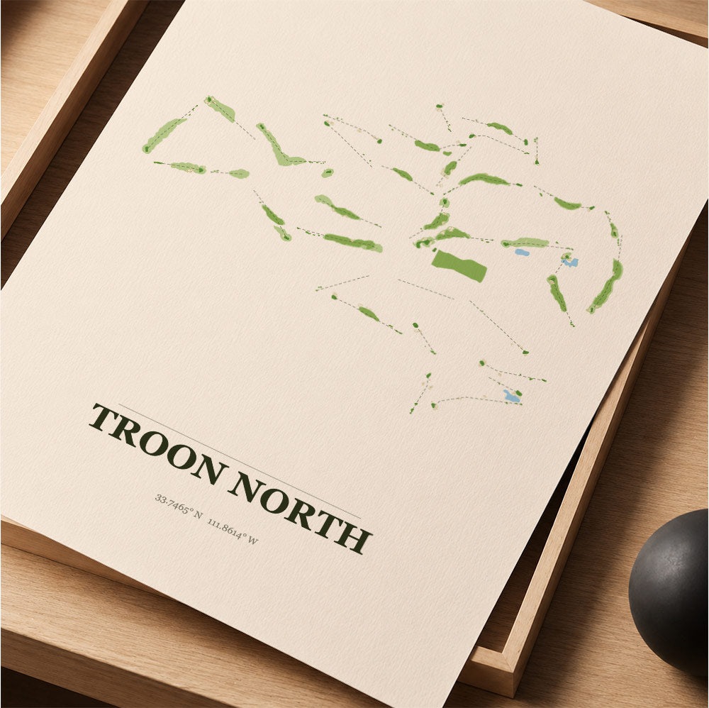 Troon North Golf Course Map Print Poster | Arizona USA Golf Wall Art