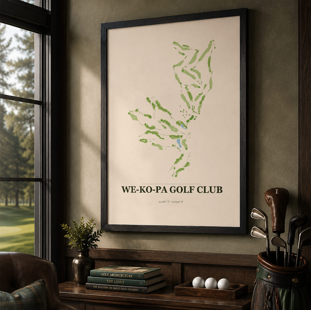 We Ko Pa Golf Course Map Print Poster | Arizona USA Golf Wall Art