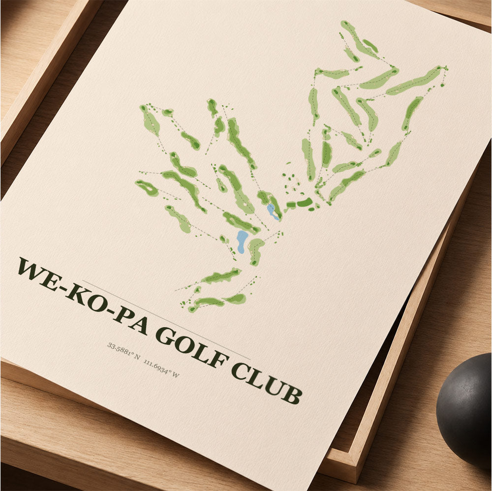 We Ko Pa Golf Course Map Print Poster | Arizona USA Golf Wall Art
