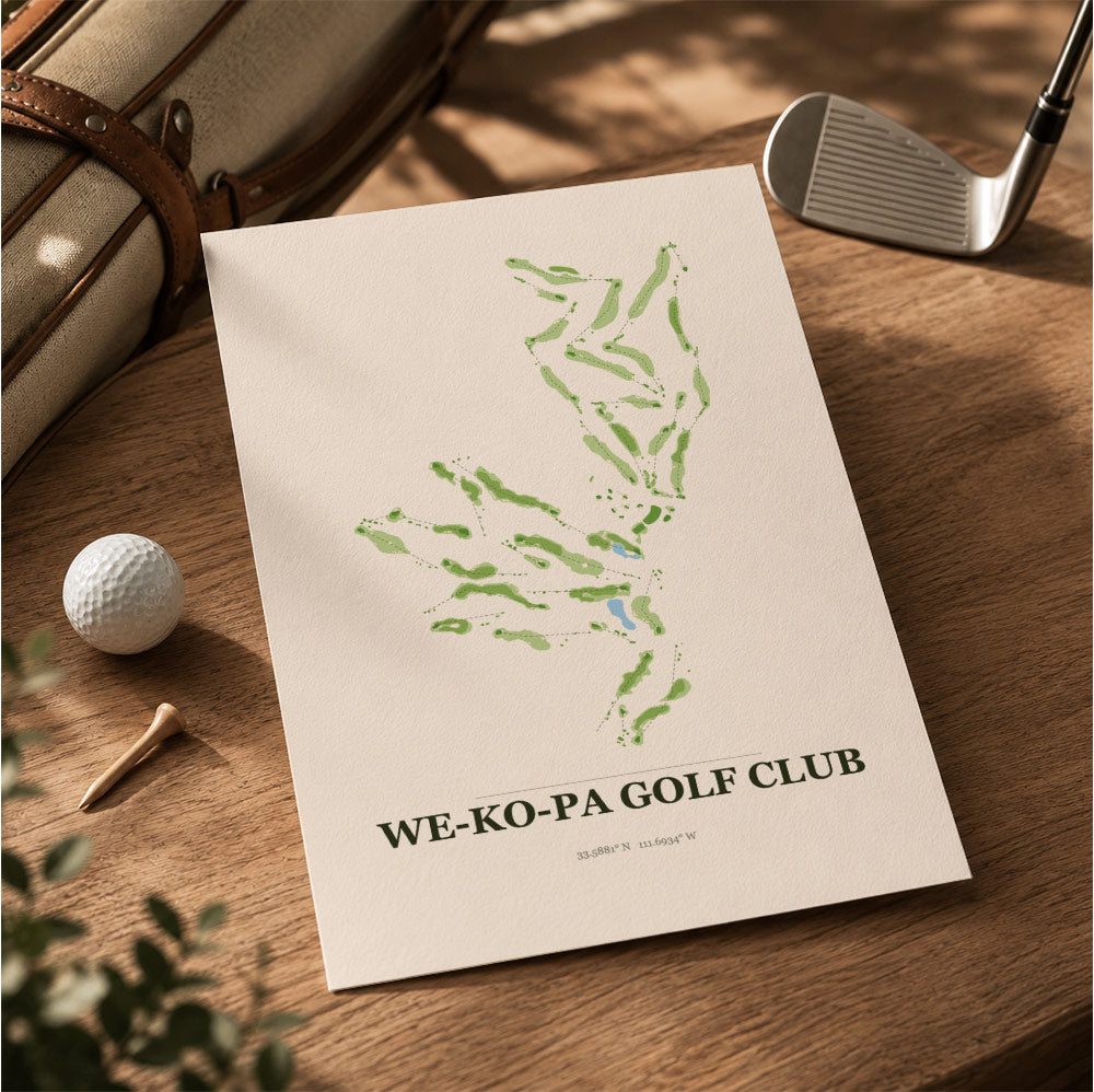 We Ko Pa Golf Course Map Print Poster | Arizona USA Golf Wall Art