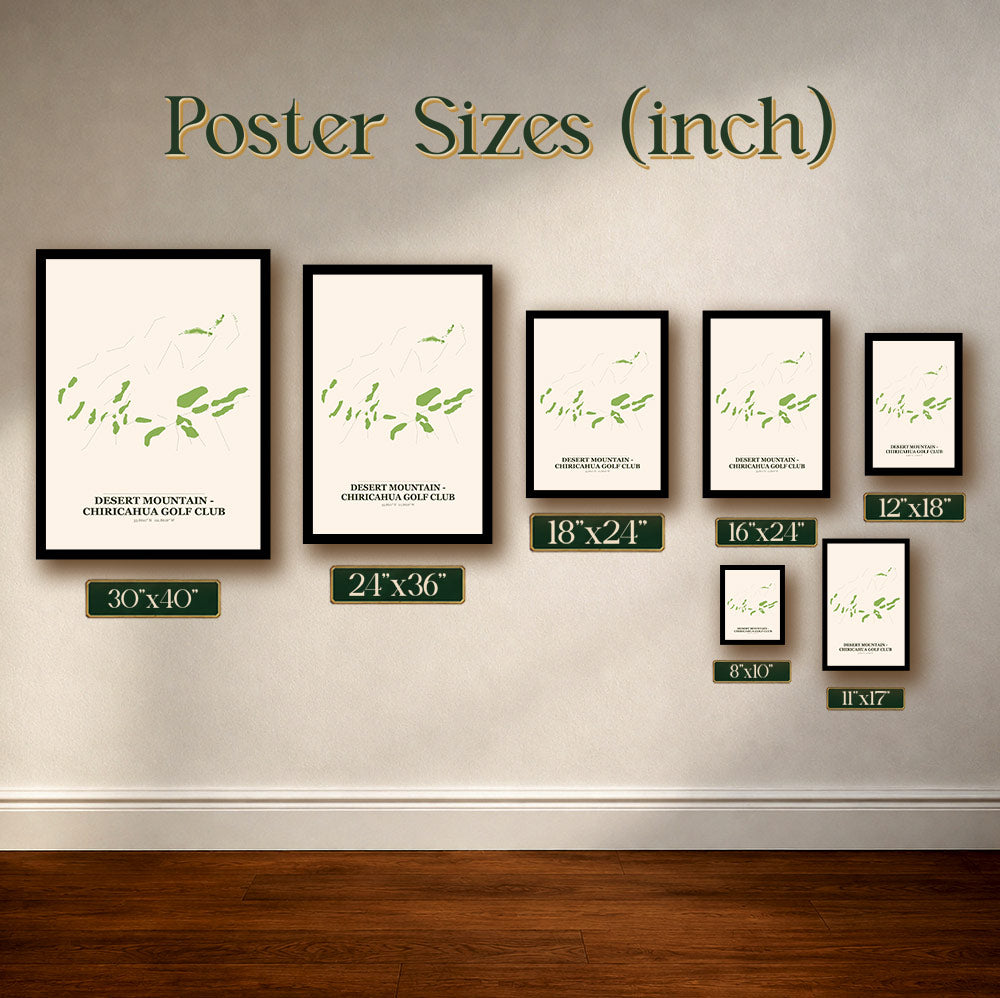 Desert Mountain - Chiricahua Golf Course Map Print Poster | Arizona USA Golf Wall Art
