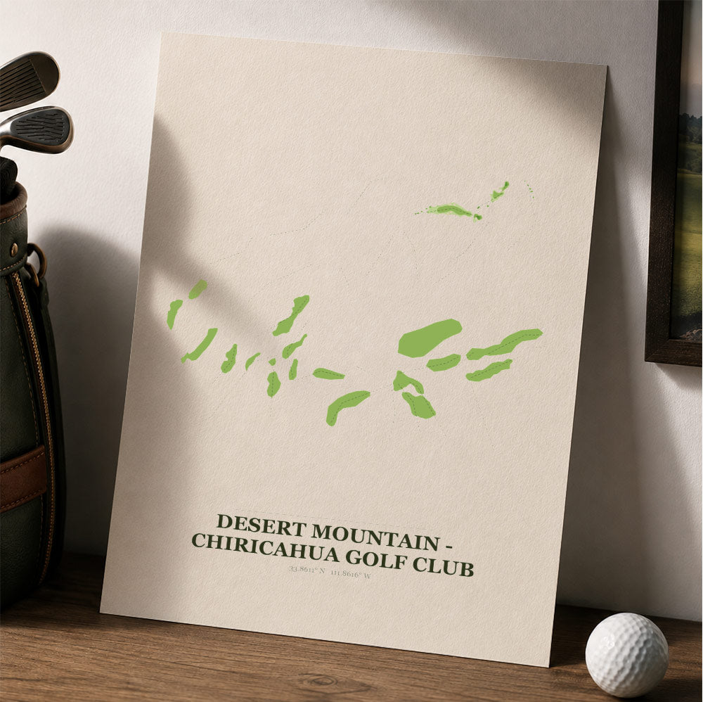 Desert Mountain - Chiricahua Golf Course Map Print Poster | Arizona USA Golf Wall Art