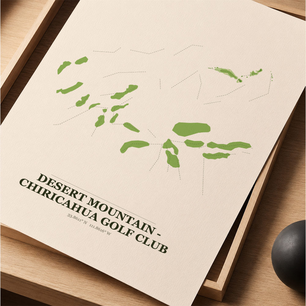 Desert Mountain - Chiricahua Golf Course Map Print Poster | Arizona USA Golf Wall Art