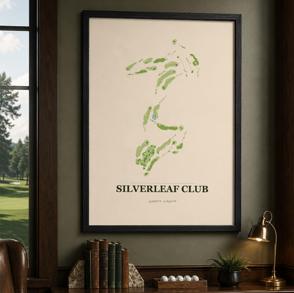 Silverleaf Club Golf Course Map Print Poster | Arizona USA Golf Wall Art