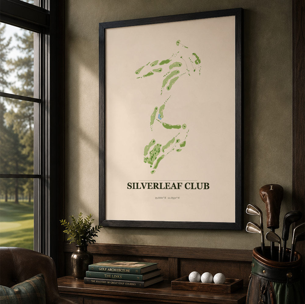 Silverleaf Club Golf Course Map Print Poster | Arizona USA Golf Wall Art