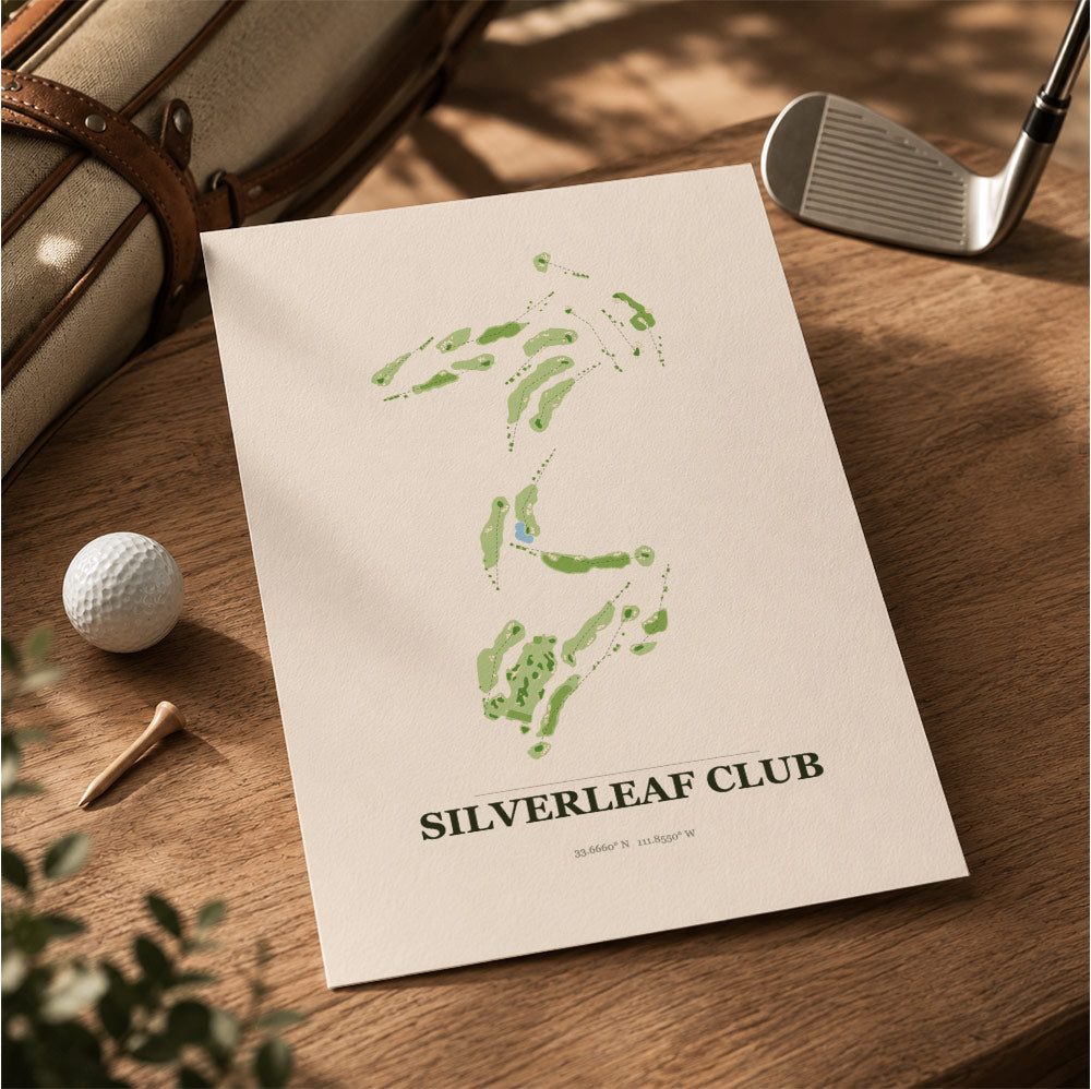 Silverleaf Club Golf Course Map Print Poster | Arizona USA Golf Wall Art