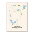 PGA West Stadium golf course map print poster, California USA golf wall art