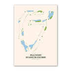 PGA West Stadium golf course map print poster, California USA golf wall art
