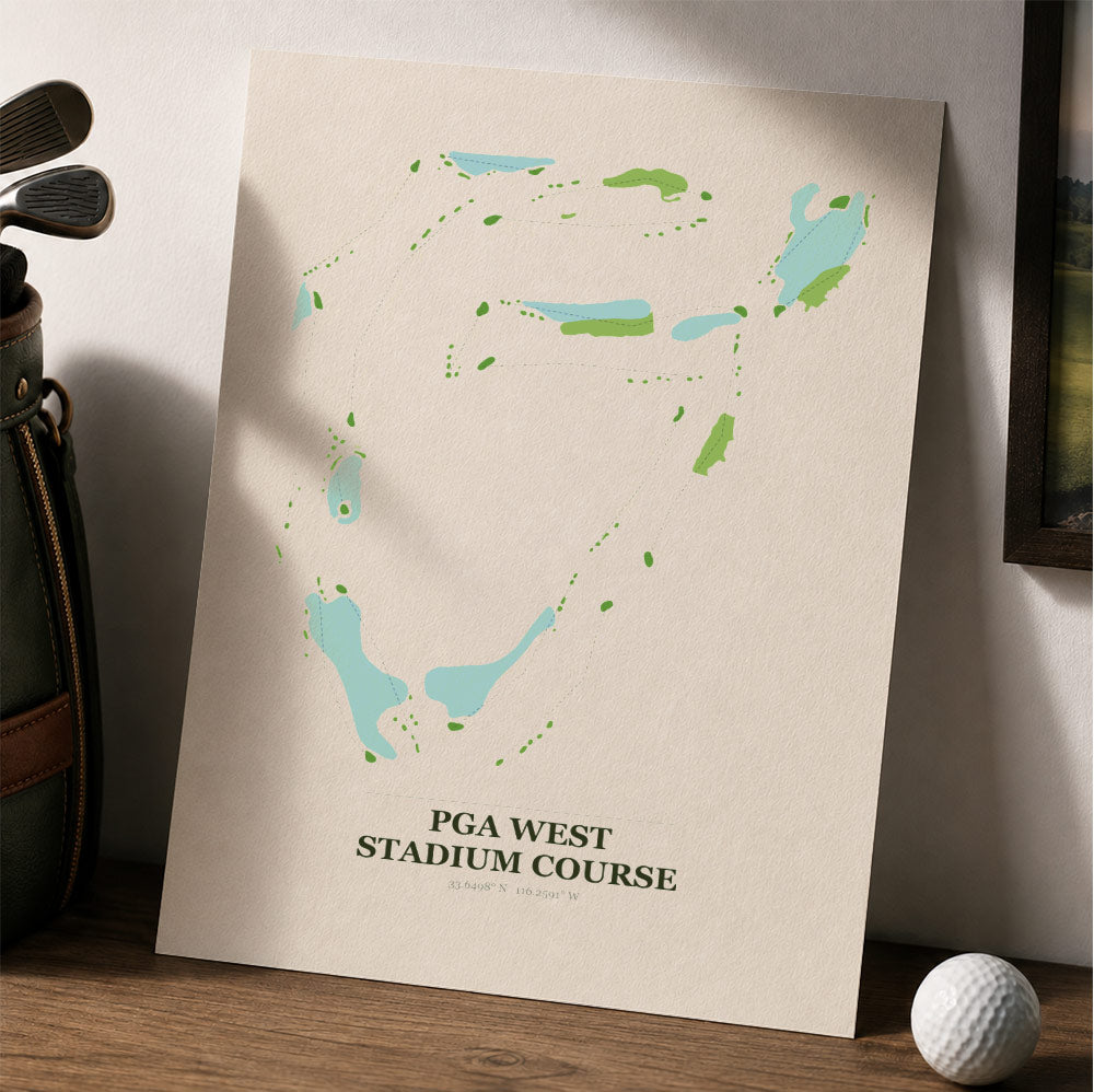 PGA West Stadium Golf Course Map Print Poster | California USA Golf Wall Art