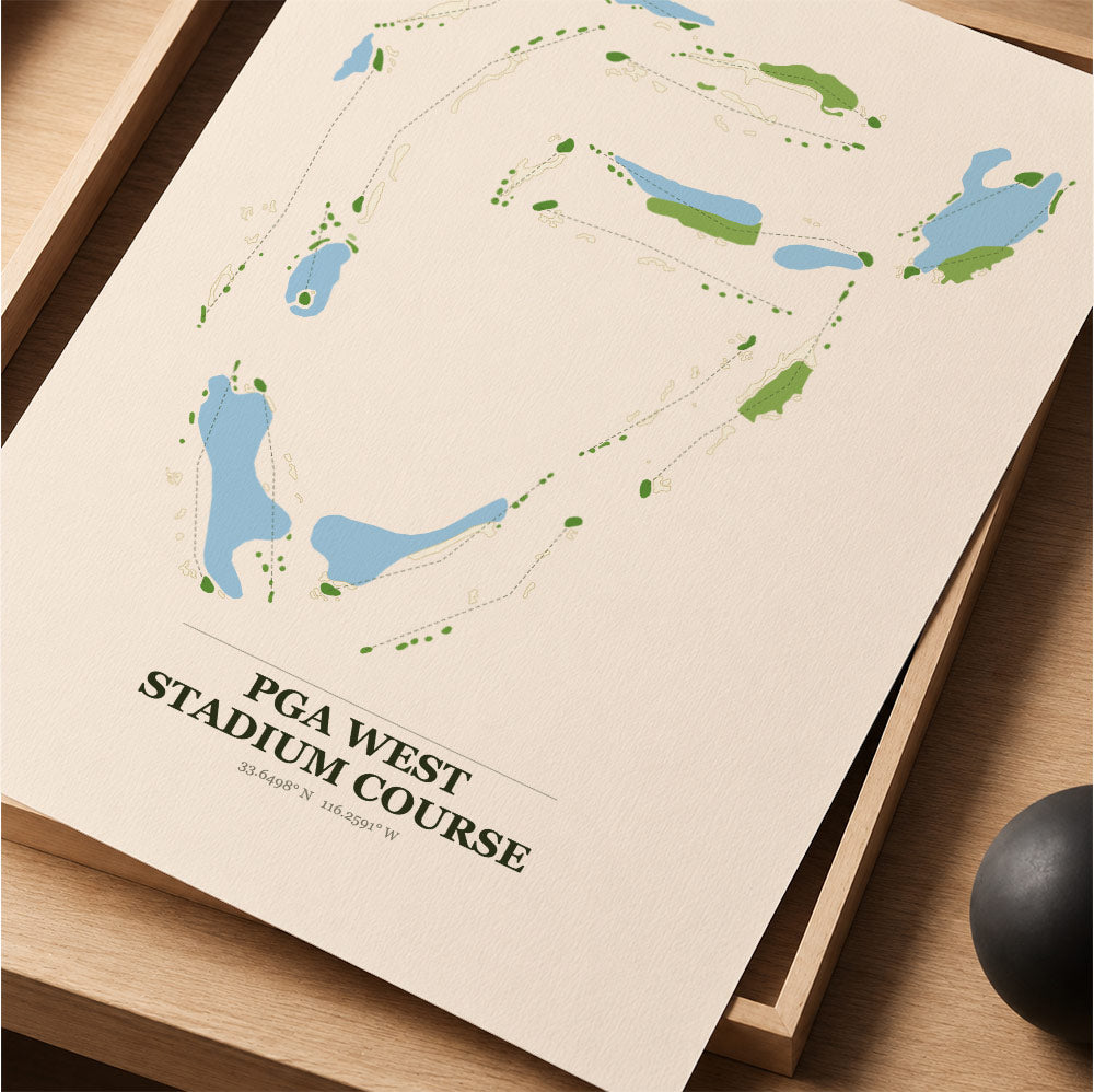 PGA West Stadium Golf Course Map Print Poster | California USA Golf Wall Art