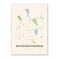 Bluejack National golf course map print poster, Texas USA golf wall art