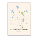 Bluejack National golf course map print poster, Texas USA golf wall art