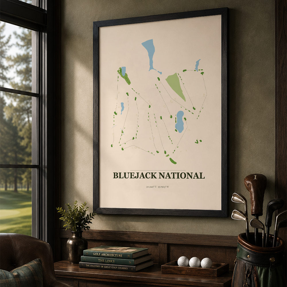 Bluejack National Golf Course Map Print Poster | Texas USA Golf Wall Art