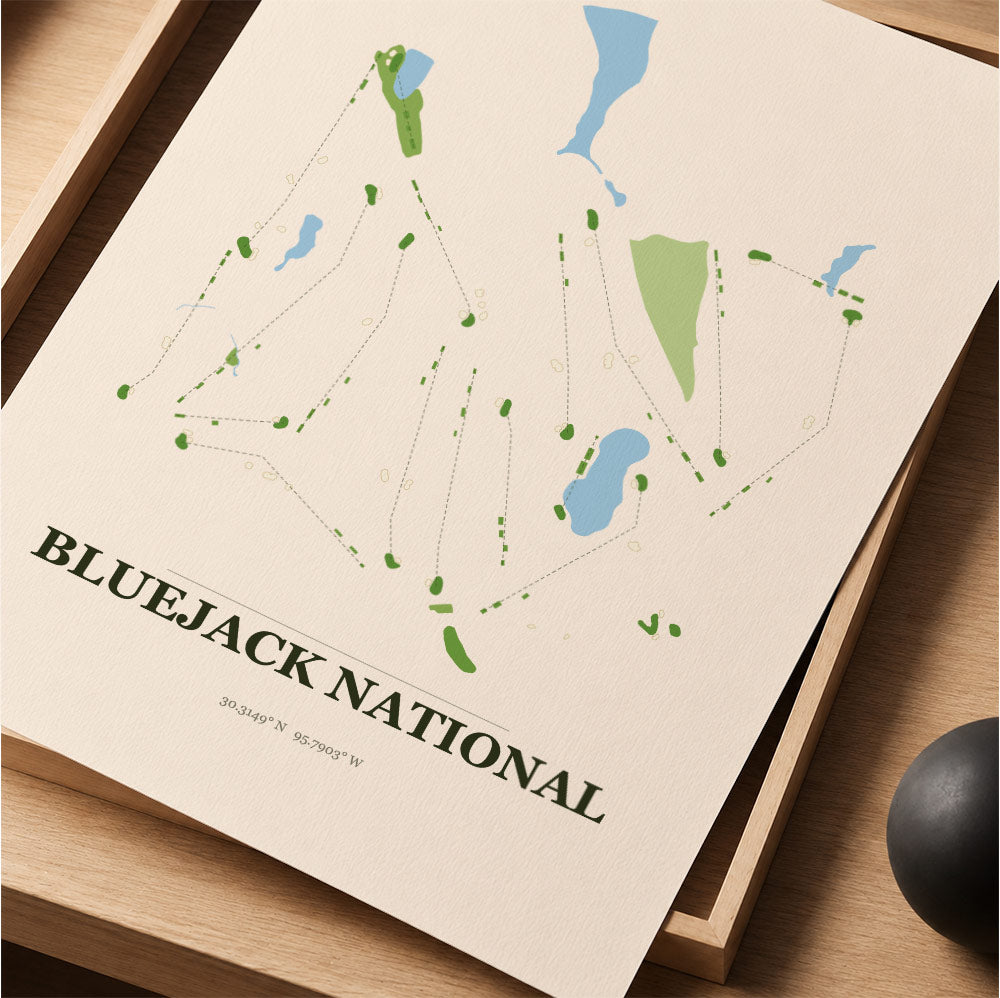 Bluejack National Golf Course Map Print Poster | Texas USA Golf Wall Art
