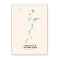 Gleneagles Country Club golf course map print poster, Texas USA golf wall art