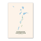 Gleneagles Country Club golf course map print poster, Texas USA golf wall art