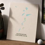 Gleneagles Country Club Golf Course Map Print Poster | Texas USA Golf Wall Art