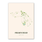 Friar's Head golf course map print poster, New York USA golf wall art