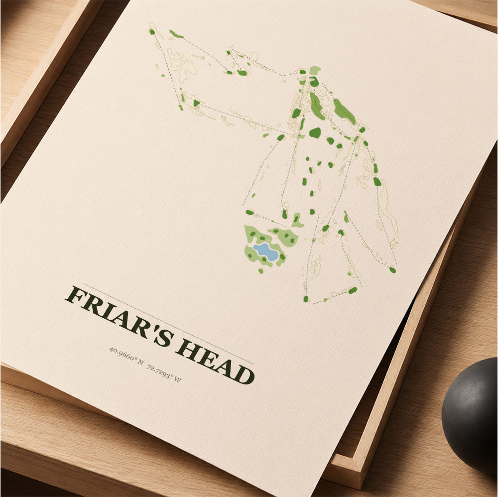 Friar's Head Golf Course Map Print Poster | New York USA Golf Wall Art