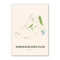 Sebonack golf course map print poster, New York USA golf wall art