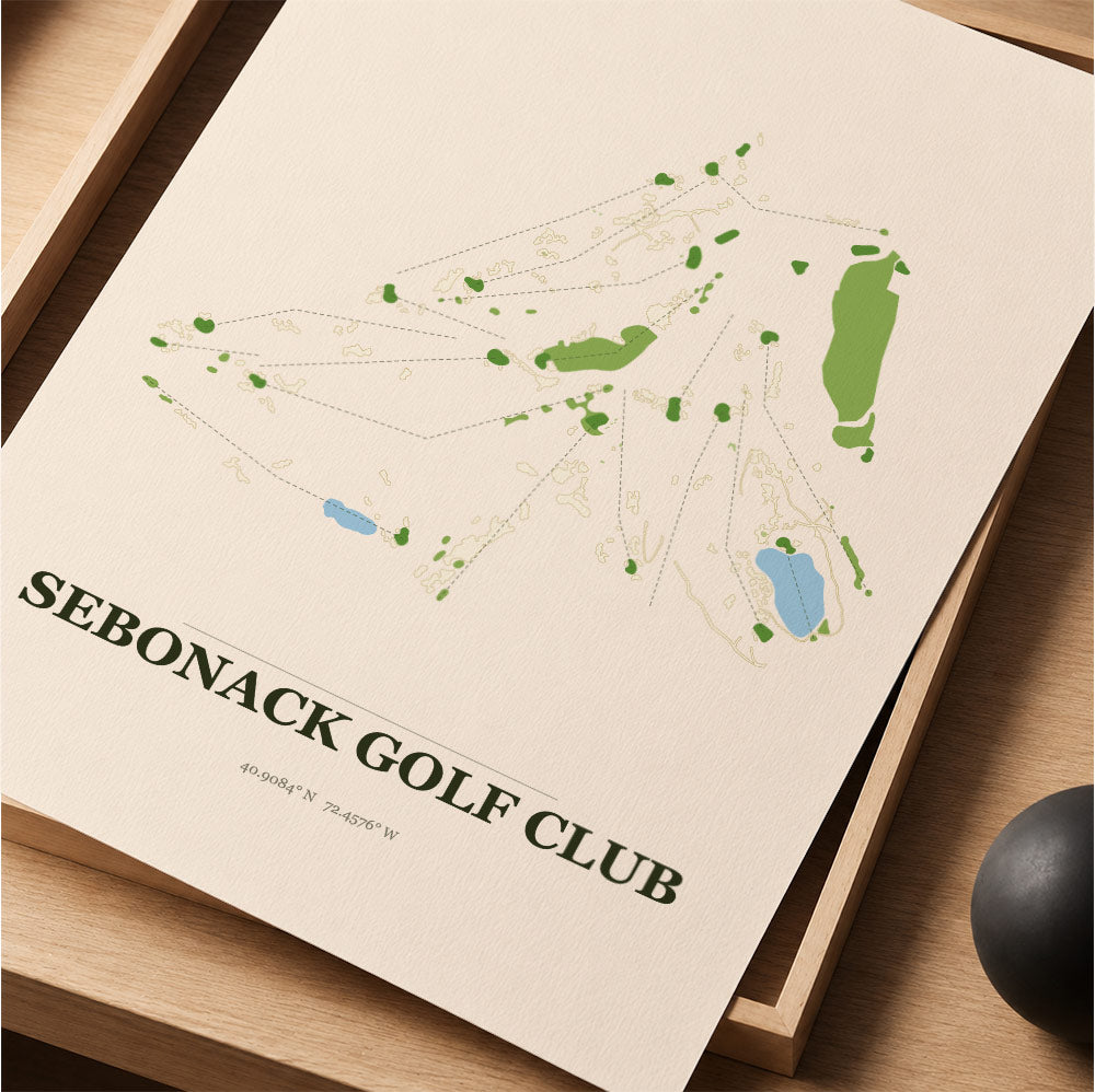Sebonack Golf Course Map Print Poster | New York USA Golf Wall Art