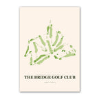 The Bridge golf course map print poster, New Jersey USA golf wall art
