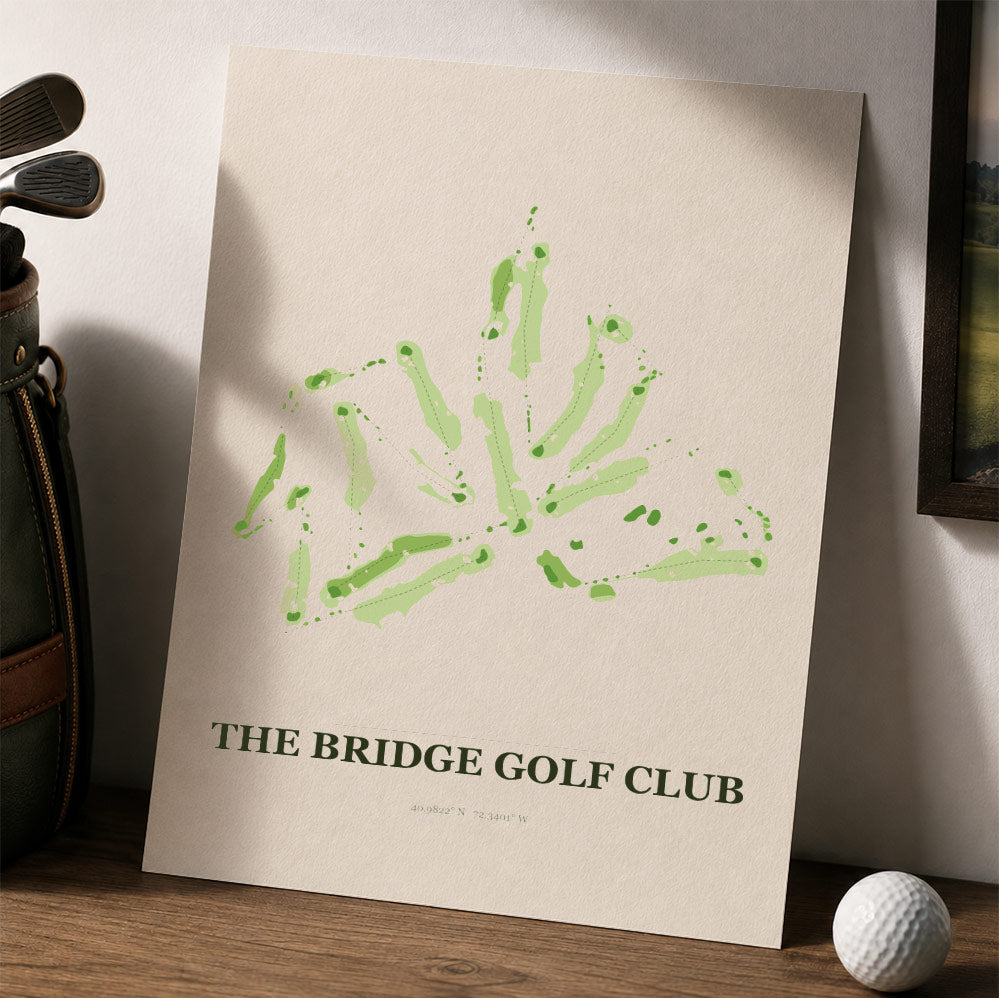 The Bridge Golf Course Map Print Poster | New Jersey USA Golf Wall Art