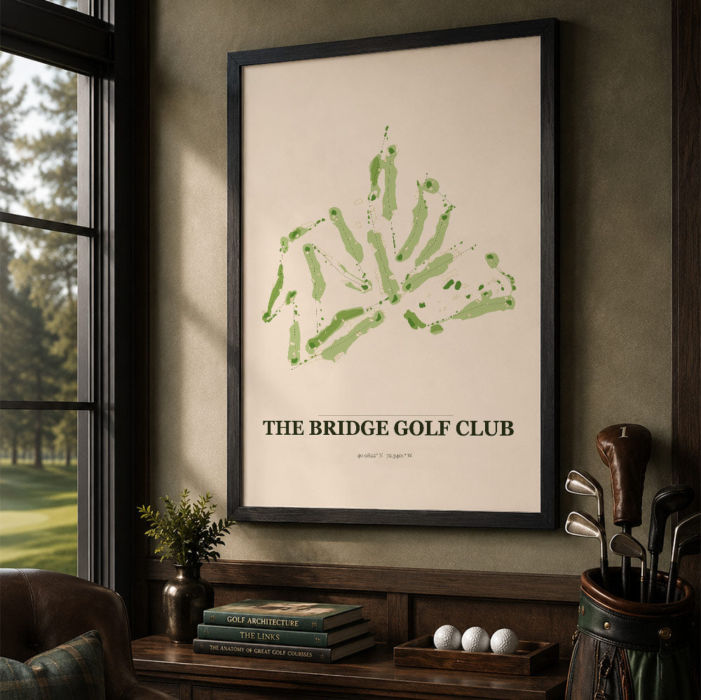 The Bridge Golf Course Map Print Poster | New Jersey USA Golf Wall Art