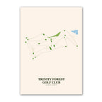 Trinity Forest golf course map print poster, Texas USA golf wall art