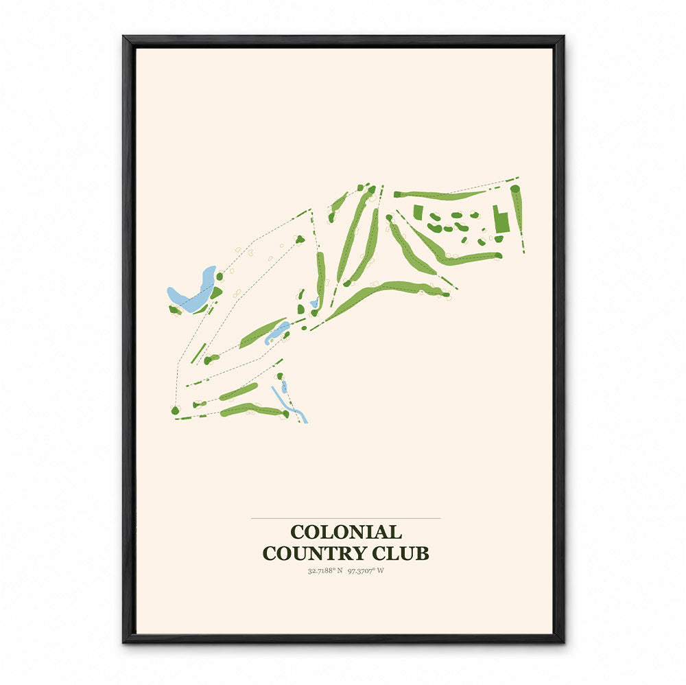 Colonial Country Club course map in Texas USA