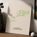 Colonial Country Club Golf Course Map Print Poster | Texas USA Golf Wall Art