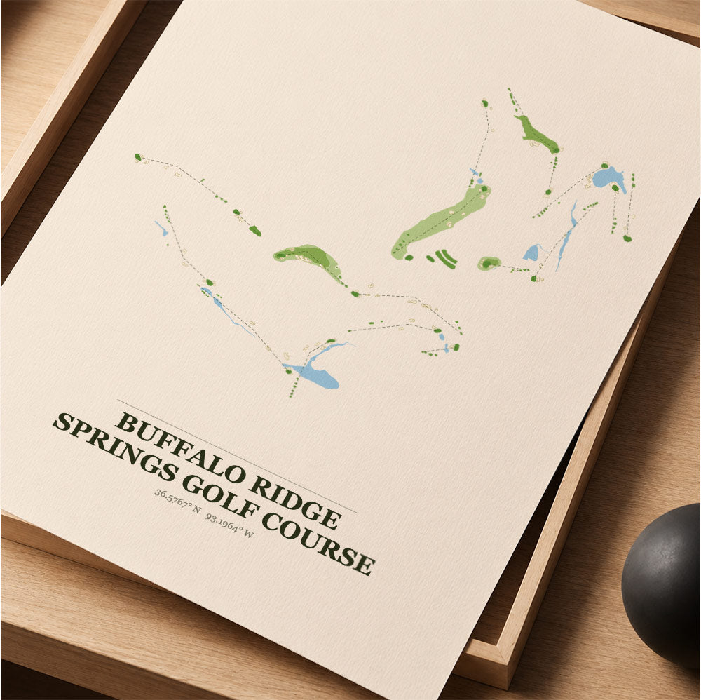 Buffalo Ridge Springs Golf Course Map Print Poster | Missouri USA Golf Wall Art