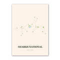 Ozarks National golf course map print poster, Missouri USA golf wall art