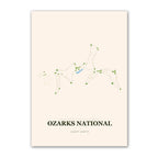 Ozarks National golf course map print poster, Missouri USA golf wall art