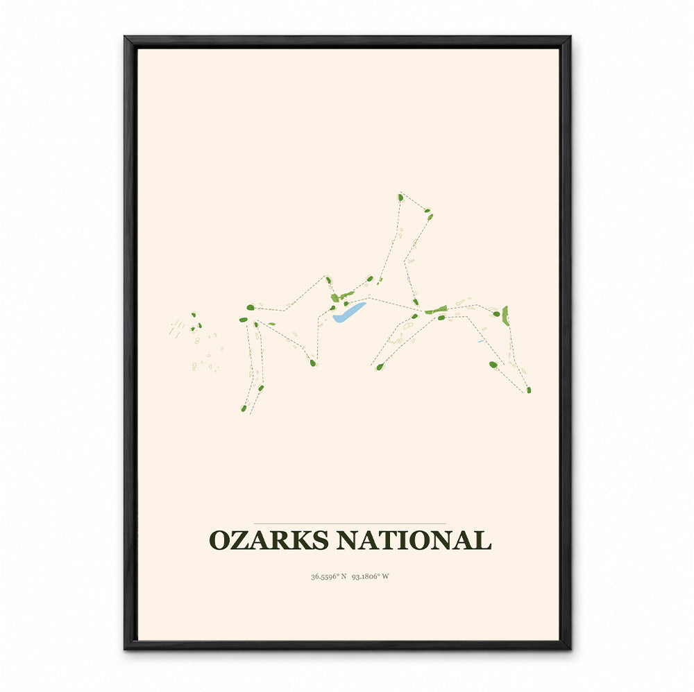 Ozarks National course map in Missouri USA