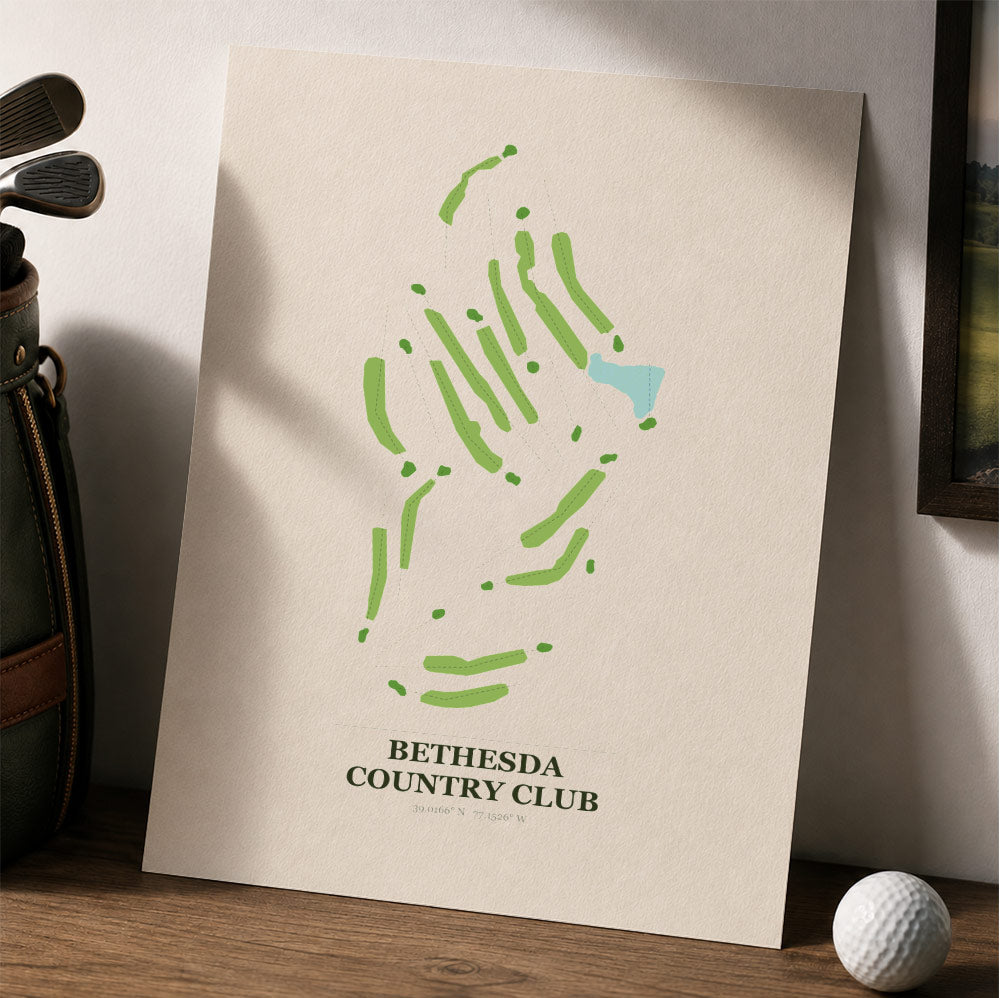 Bethesda Country Club Golf Course Map Print Poster | Maryland USA Golf Wall Art