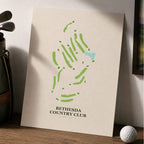 Bethesda Country Club Golf Course Map Print Poster | Maryland USA Golf Wall Art