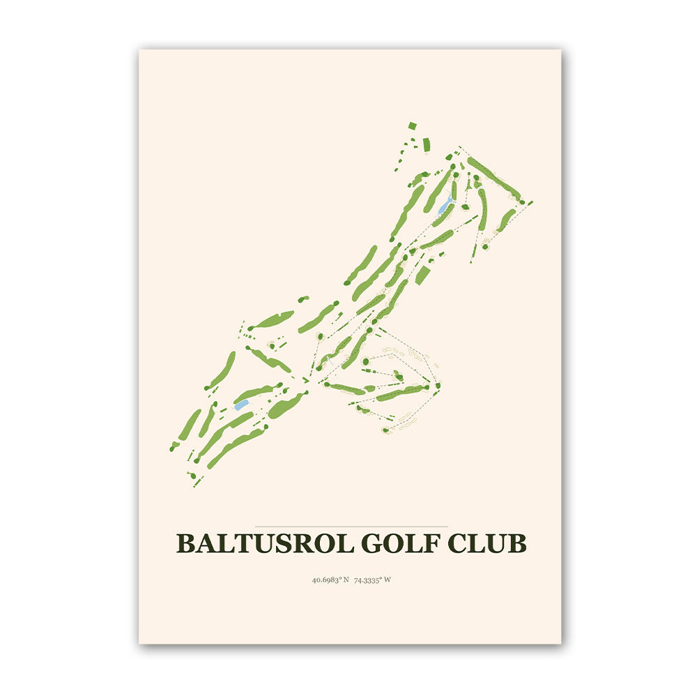 Baltusrol golf course map print poster, New Jersey USA golf wall art