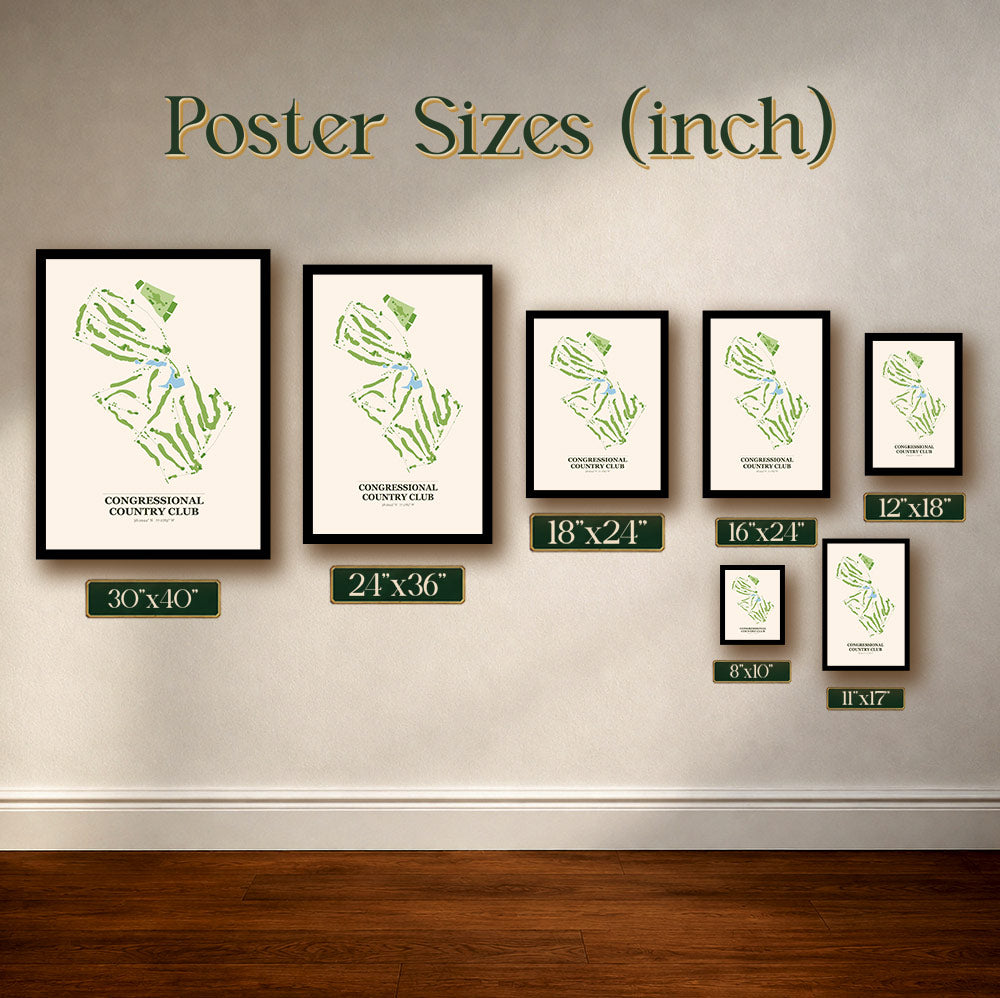 Congressional Country Club Golf Course Map Print Poster | Maryland USA Golf Wall Art
