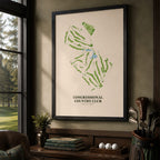 Congressional Country Club Golf Course Map Print Poster | Maryland USA Golf Wall Art