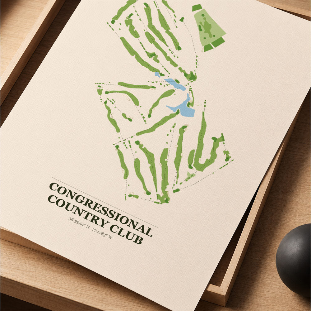 Congressional Country Club Golf Course Map Print Poster | Maryland USA Golf Wall Art