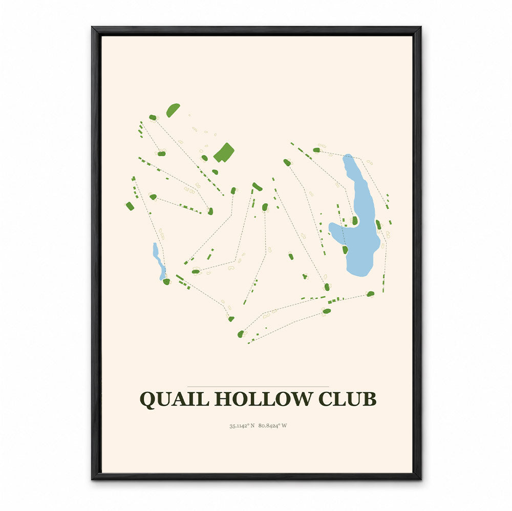 Quail Hollow Club course map in North Carolina USA