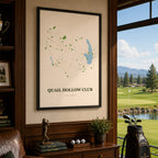Quail Hollow Club Golf Course Map Print Poster | North Carolina USA Golf Wall Art