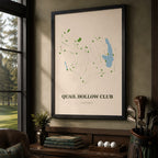 Quail Hollow Club Golf Course Map Print Poster | North Carolina USA Golf Wall Art