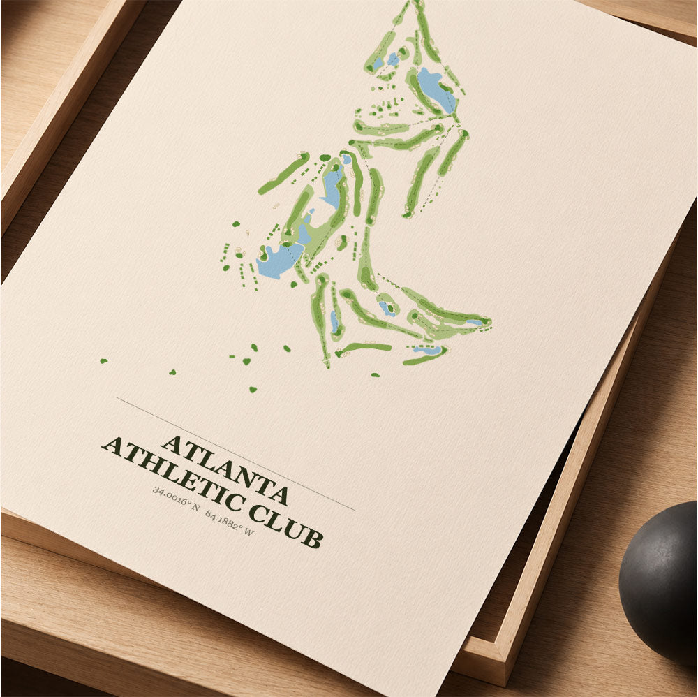 Atlanta Athletic Club Golf Course Map Print Poster | Georgia USA Golf Wall Art