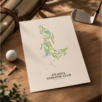 Atlanta Athletic Club Golf Course Map Print Poster | Georgia USA Golf Wall Art